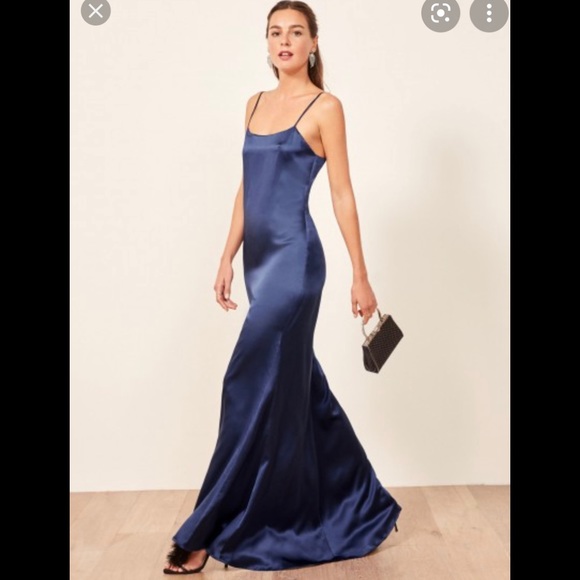Reformation Dresses & Skirts - Reformation navy silk maxi dress NWT